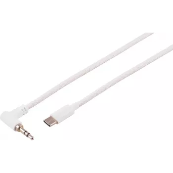 S CONN MAXIMUM CONNECTIVITY 3,5 mm vinklet til lige lydkabel, hvid, 2 m 14-08036