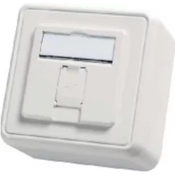 TELEGÄRTNER AMJ-S Surface Mount Outlet Housing for 1 Module, Pure White H02000A0090