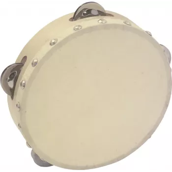 DIMAVERY DTH-704 tamburin 18 cm naturtræ med stålklokker 26053174