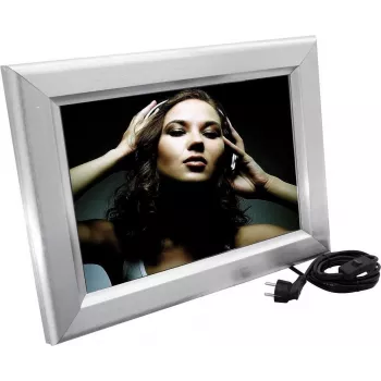 EUROPALMS A3 Illuminated Advertising Wall Display, LED Backlit, Aluminum Frame, Silver 83331750