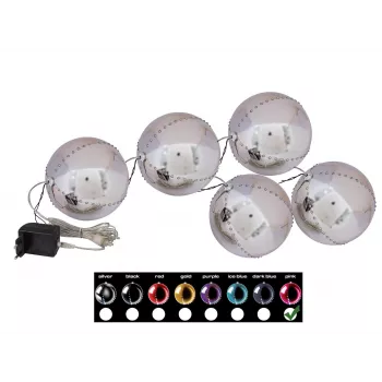 EUROPALMS LED Snowball 8cm, Pink, 5-Pack (83501238)