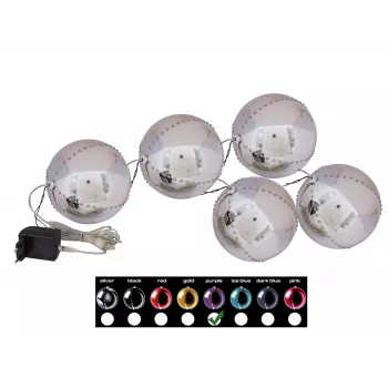 EUROPALMS LED snebold 8 cm, lilla, 5-pak 83501240