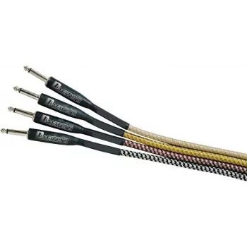 DIMAVERY instrumentkabel 3 m sort/sølv nikkelbelagte TS-jackstik 26300051