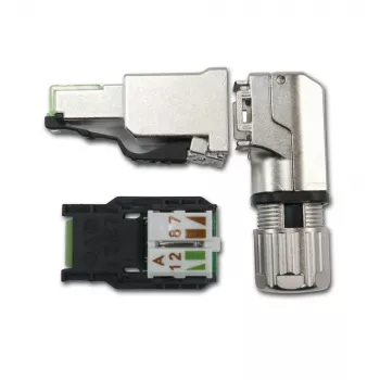 Telegärtner MFP8-4x90 Cat.6A feltkonfektionerbar RJ45-stik, T568A, skærmet, multi-vinkel J00026A4004