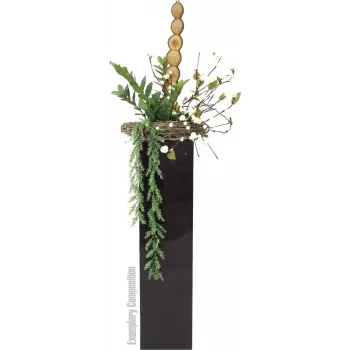 EUROPALMS Zamifolia kunstig ZZ-plante, 70 cm, sort potte 82600153