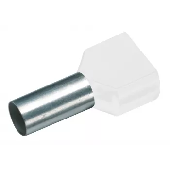 Cimco 187717 dobbelt-endehylse 0,5 mm² delisoleret hvid 100 stk.