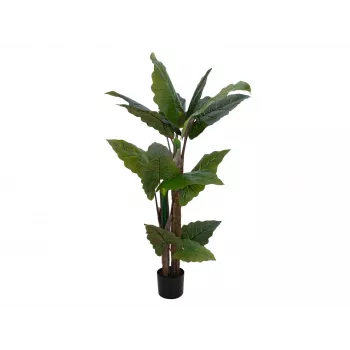 EUROPALMS Alocasia Artificial Plant, 140cm, Green, Black Pot 82508464