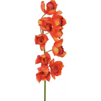 EUROPALMS Cymbidium-gren, kunstig, rød, 90 cm (82530315)