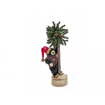 EUROPALMS Christmas Bear with Fir Tree, 105cm 83314804