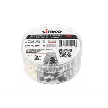 Cimco 187605 kabelendemuffe-sortiment, delvist isoleret, 500 stk., 0,5-6,0 mm², DIN 46228-4