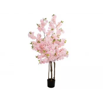 EUROPALMS Artificial Cherry Blossom Tree with 3 Trunks, Rosé, 160cm 82507834