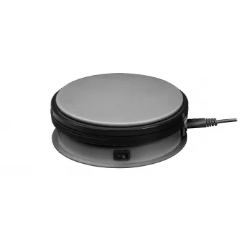 Europalms Elektrisk drejeskive Ø 15 cm sølv - bæreevne op til 5 kg, 2,4 omdr./min (50701190)