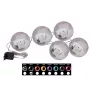 EUROPALMS LED snebold 8 cm, sort, 5-pak (83501236)