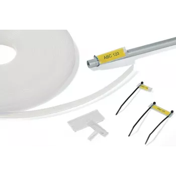 HellermannTyton HCR 12 transparent PVC-mærkebærer, 25 m x 13 mm, termotransfer-printbar