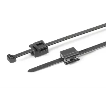 HellermannTyton T50ROSEC5B-PA66HS/PA66HIRHS-BK kabelbinder med juletræsholder, 200 x 4,6 mm, sort, 500 stk. 150-40581