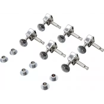 Dimavery TL-Style Guitar Machine Heads Set, 6-in-Line, Chrome, Sealed Gear, Right-Handed 26300250