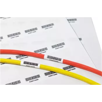 HellermannTyton 594-61104 T808 polyester-kabelmærke, transparent/hvid, 25,4 x 38,1 mm, 1000 stk.