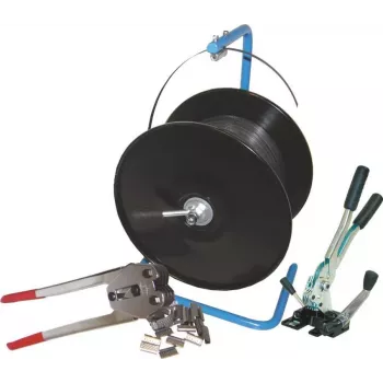 Banholzer&Wenz PP-stripsæt med hånddispenser, 16 mm x 500 m, 2000 lukninger 17514
