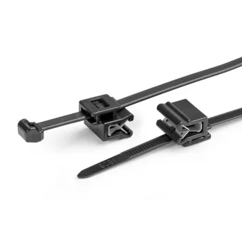 HellermannTyton T50ROSEC5A-PA66W-BK kabelbinder med clip, 200 mm x 4,6 mm, sort, 100 stk. 156-03219