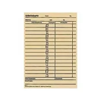 BÜRK MOBATILE stempelkort til ZS 5200 tidsregistreringsur, 100 kort, grønt tryk på hvid karton, 189 x 86 mm B01830040500
