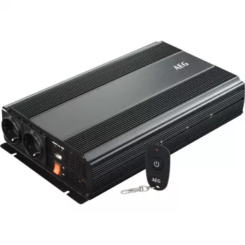 AEG Power Inverter 1500 W 12 V DC to 230 V AC with Remote Control (10058)