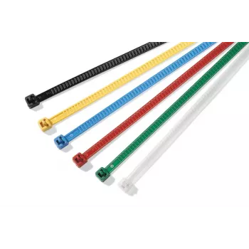 HellermannTyton genanvendelig kabelbinder LR55, 195 x 4,7 mm, gul, 25 stk. 115-00004