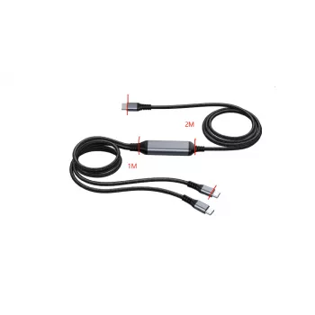 ALLNET USB-C PD lade-splitter 100 W (70 W+30 W) kun til opladning, sort S217890