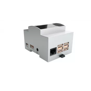 ALLNET DIN-skinne-monteringskabinet til Raspberry Pi 4 Model B med gennemsigtigt vindue, grå 25.0410000.RP4
