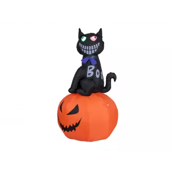 EUROPALMS Halloween oppustelig figur kat med græskar, 183 cm 83316152