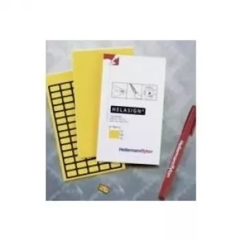 HellermannTyton 598-92427 aftagelige gule vinyl-termotransferetiketter, 44 x 10 mm, 440 etiketter