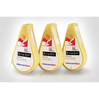 HellermannTyton RiteOn Self-Laminating Vinyl Label Roll 76.2 x 19.1 mm White 100 Labels (RO203-1401-WH)