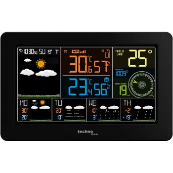 Techno Line WD2700 WLAN-vejrstation med 4-dages prognose, farvedisplay, inde-/ude-sensor