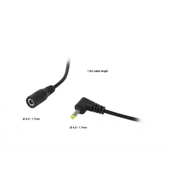ALLNET DC-forlængerkabel 4,0 mm x 1,7 mm stik til hunstik 1,5 m sort ALL-Adapt-Ext4.00-1500