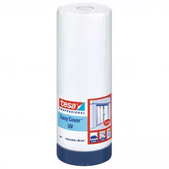 Tesa Easy Cover 4369 UV Masking Film with Integrated Tape, Transparent, 2.6m x 17m 04369-13-1