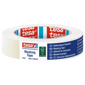 Tesa STANDARD 04325-00001-01 professionel afdækningstape, beige, 50 m x 25 mm, 1 rulle