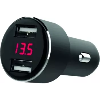 IWH dual-USB-billader med spændingsvisning 4,8A (019062)