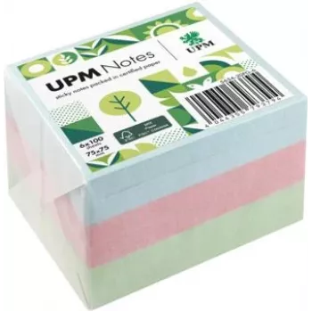 UPM Notes Selvklæbende noter 5654-20PG-6 pastel 75x75mm 100 blade assorteret 6 blokke