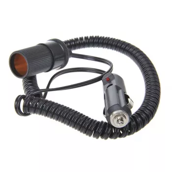 IWH spiralkabel forlænger 12/24V 10A 3m cigaretstik til stikdåse 019001