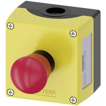 Siemens SIRIUS ACT 3SU18010NB002AA2 komplet kabinet til gulvmontage, 1 nødstop-trykknap, drejelås, rød, gul