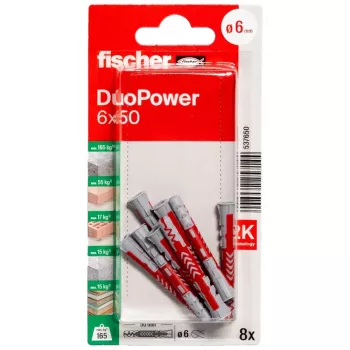 Fischer DuoPower 6 x 50 K NV universaldybel, 1 sæt (537650)