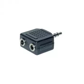 exertis Connect lydsplitterkabel - 3,5 mm stereo han til 2x hun, 0,2 m, sort 64650