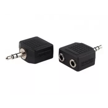 exertis Connect lydsplitterkabel - 3,5 mm stereo han til 2x hun, 0,2 m, sort 64650