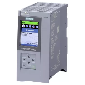 Siemens SIMATIC S7-1500 Failsafe CPU 1515F-2 PN, 500 KB programlager / 3 MB datalager, 2 PROFINET-grænseflader, integreret display 6ES75152FN030AB0