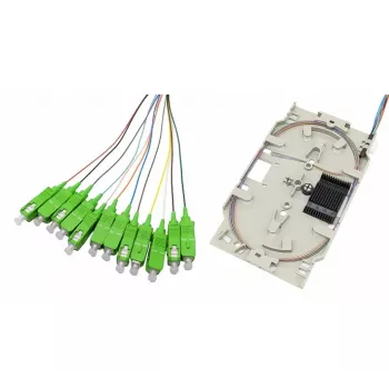 Tecline fibersplejsekassette med 12x OM5-pigtails, SC/UPC, 2,0 m, 12-pak 20500027