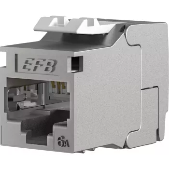 EFB E-20094-24 RJ45 Keystone Slimline/Shortbody Cat.6A komponentcertificeret sølv, 24 stk.
