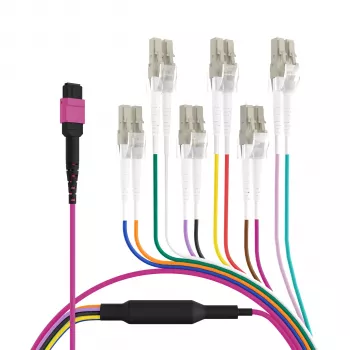 EFB Elektronik MPO-PLUS (F) til LC trunk-kabel, OM4, 12 fibre, Type B, LSZH, erika violet, 1m MPOF12LCOM4-1