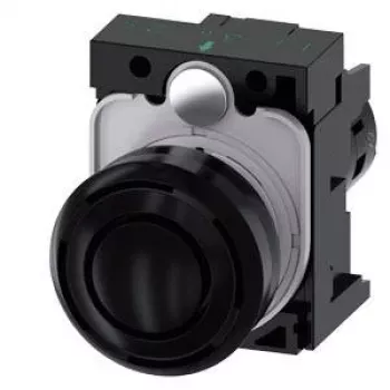 Siemens SIRIUS ACT 3SU1200-6KB10-1AA0 akustisk melder, 22 mm rund, plastik, sort, 24 V AC/DC, IP66/IP67/IP69K