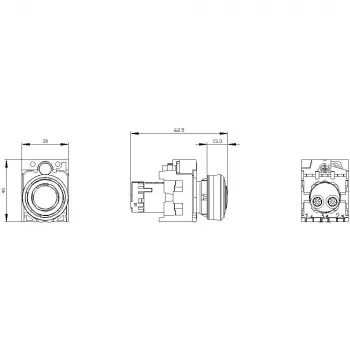 Siemens SIRIUS ACT 3SU1200-6KB10-1AA0 akustisk melder, 22 mm rund, plastik, sort, 24 V AC/DC, IP66/IP67/IP69K