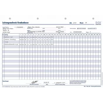 BOI Dokumentation af ydelser til sygesikring formularer, 50 ark, A4, hvid (9206-00350)