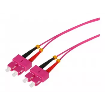 Tecline HD fiberpatchkabel, 50/125 µm, multimode, OM4, SC duplex til SC duplex, lynglilla, 3,0 m (798SS03)